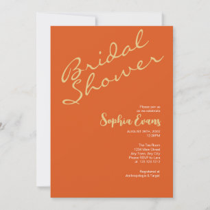 Minimalistische & Eenvoudige Gouden & Oranje Bruid Kaart