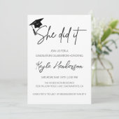 Minimalistische Eenvoudige Graduparty Kaart (Staand voorkant)