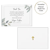 Minimalistische eenvoudige groen orthodoxe begrafe bedankkaart