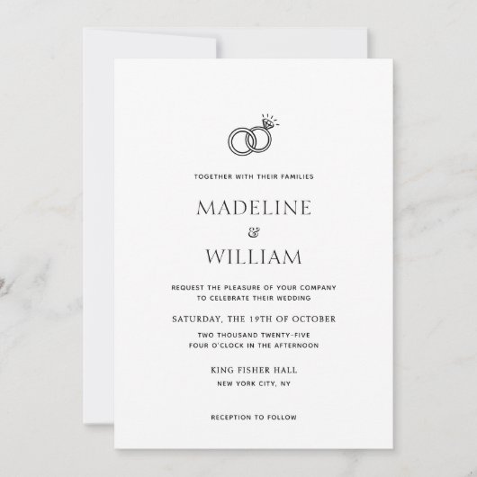 Minimalistische Eenvoudige Hand Getrokken Ringen T Kaart (Voorkant)