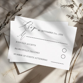Minimalistische Eenvoudige Handgeschreven Bruiloft RSVP Kaartje