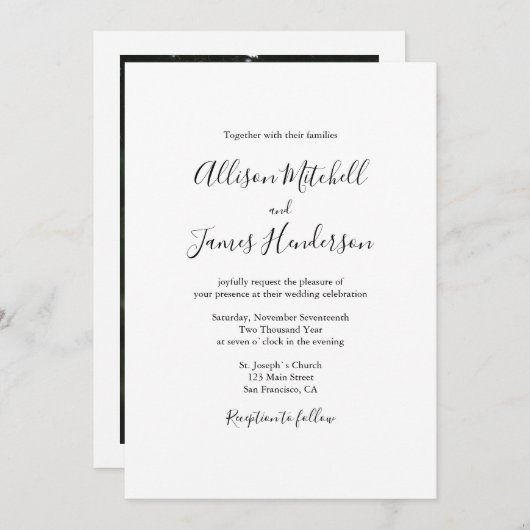 Minimalistische Eenvoudige Handgeschreven Script T Kaart (Voorkant / Achterkant)