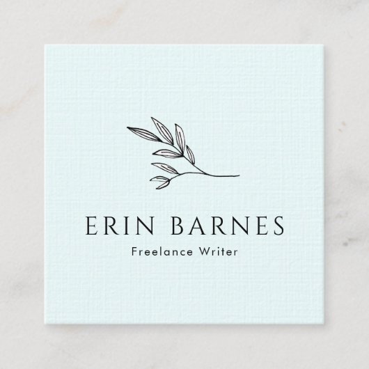 Minimalistische eenvoudige handgetekende boomtak vierkante visitekaartje (Voorkant)