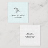 Minimalistische eenvoudige handgetekende boomtak vierkante visitekaartje (Voorkant / Achterkant)