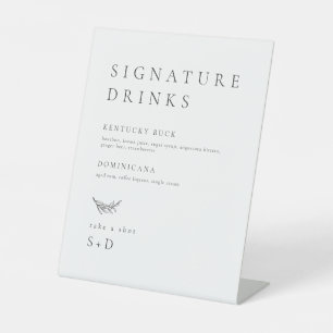 Minimalistische Eenvoudige Handtekening Drinken Tr Reclamebord Met Voetstuk