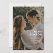 Minimalistische eenvoudige hedendaagse foto bruilo kaart (Voorkant)