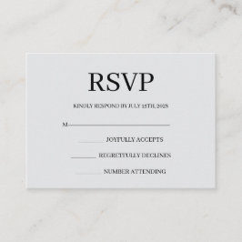 Minimalistische Eenvoudige Huwelijks RSVP Bijlagek Informatiekaartje