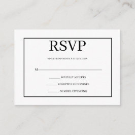 Minimalistische Eenvoudige Huwelijks RSVP Bijlagek Informatiekaartje