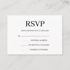 Minimalistische Eenvoudige Huwelijks RSVP Bijlagek Informatiekaartje