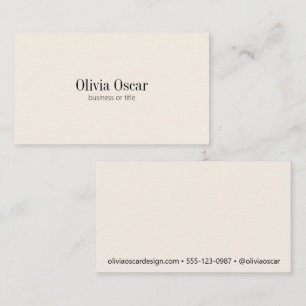 Minimalistische eenvoudige Ivory Cream Clean Job T Visitekaartje