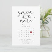 Minimalistische Eenvoudige Kalender Trouwen save t Save The Date (Staand voorkant)