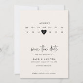 Minimalistische Eenvoudige Kalender Trouwen save t Save The Date (Voorkant)