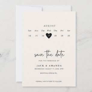 Minimalistische Eenvoudige Kalender Trouwen save t Save The Date