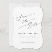 Minimalistische eenvoudige kalligrafie bruiloft save the date (Voorkant)