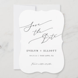 Minimalistische eenvoudige kalligrafie bruiloft save the date