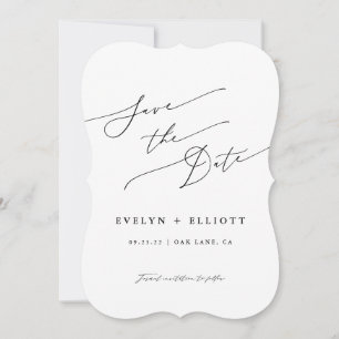 Minimalistische eenvoudige kalligrafie bruiloft save the date