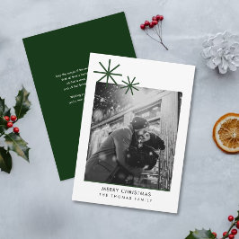 Minimalistische eenvoudige kerstkaart met foto's