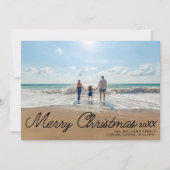 Minimalistische eenvoudige kerstscript overlay 1 f feestdagenkaart (Voorkant)