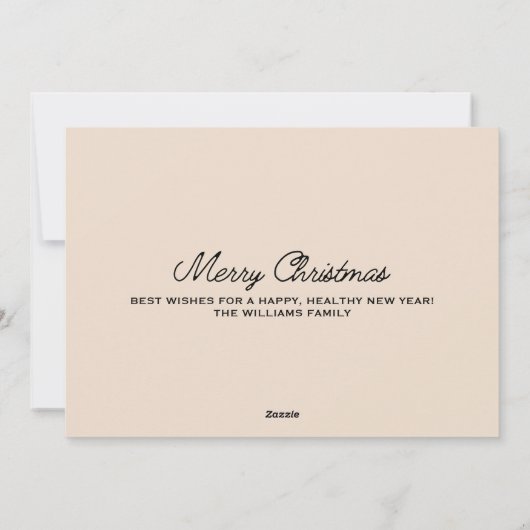 Minimalistische eenvoudige kerstscript overlay 1 f feestdagenkaart (Achterkant)