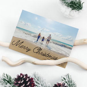 Minimalistische eenvoudige kerstscript overlay 1 f feestdagenkaart