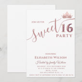 Minimalistische Eenvoudige Koele roos gouden tiara Kaart (Voorkant / Achterkant)