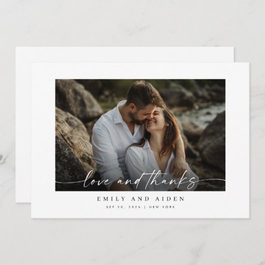 Minimalistische eenvoudige liefde en Bedankt trouw (Voorkant / Achterkant)