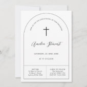 Minimalistische eenvoudige lijn boog doop doop kaart (Voorkant)