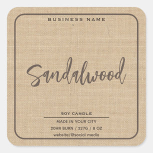 Minimalistische eenvoudige linnen look script kaar vierkante sticker