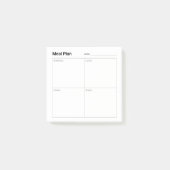 Minimalistische eenvoudige maaltijdbereiding post-it® notes (Voorkant)