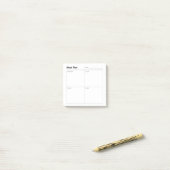 Minimalistische eenvoudige maaltijdbereiding post-it® notes (Op bureau)