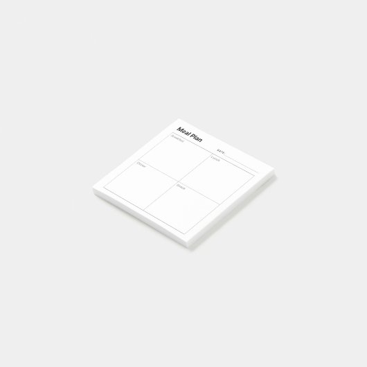 Minimalistische eenvoudige maaltijdbereiding post-it® notes (Schuin)