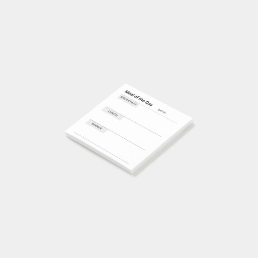 Minimalistische eenvoudige maaltijdbereiding post-it® notes (Schuin)