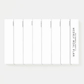 Minimalistische eenvoudige maaltijdplanning post-it® notes (Voorkant)
