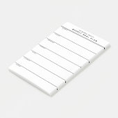 Minimalistische eenvoudige maaltijdplanning post-it® notes (Schuin)