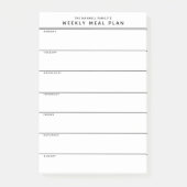 Minimalistische eenvoudige maaltijdplanning post-it® notes (Voorkant)