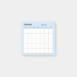 Minimalistische eenvoudige maandelijkse plannerkal post-it® notes
