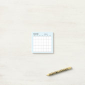 Minimalistische eenvoudige maandelijkse plannerkal post-it® notes (Op bureau)
