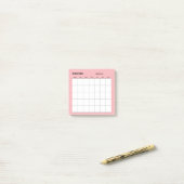 Minimalistische eenvoudige maandelijkse plannerkal post-it® notes (Op bureau)