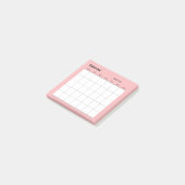 Minimalistische eenvoudige maandelijkse plannerkal post-it® notes (Schuin)