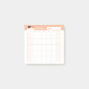 Minimalistische eenvoudige maandelijkse plannerkal post-it® notes
