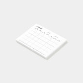 Minimalistische eenvoudige maandelijkse plannerkal post-it® notes (Schuin)
