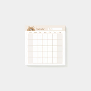 Minimalistische eenvoudige maandelijkse plannerkal post-it® notes