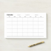 Minimalistische eenvoudige maandelijkse plannerkal post-it® notes (Op bureau)