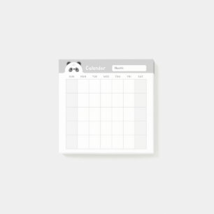 Minimalistische eenvoudige maandelijkse plannerkal post-it® notes