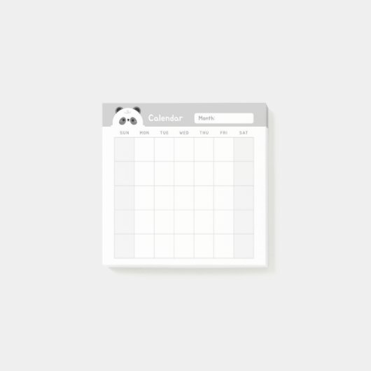 Minimalistische eenvoudige maandelijkse plannerkal post-it® notes (Voorkant)