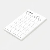 Minimalistische eenvoudige maandelijkse plannerkal post-it® notes (Schuin)