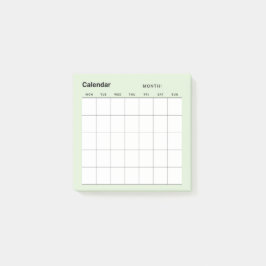 Minimalistische eenvoudige maandelijkse plannerkal post-it® notes