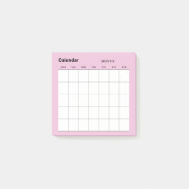 Minimalistische eenvoudige maandelijkse plannerkal post-it® notes