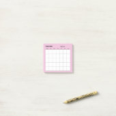 Minimalistische eenvoudige maandelijkse plannerkal post-it® notes (Op bureau)