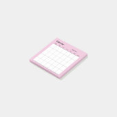 Minimalistische eenvoudige maandelijkse plannerkal post-it® notes (Schuin)